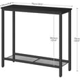 thumbnail image 2 of 29.5" Narrow Console Table, Small Entryway Table with Shelf, 2 Tier Thin Sofa Table, Behind Couch Table, Side Table, for Hallway, Living Room, Bedroom, Black BB74XG01, 2 of 9