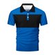 thumbnail image 4 of Playera Elvqul Hombre Economicas Manga Corta Patchwork Gym Solapa Azul Botones, 4 of 4