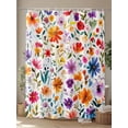 thumbnail image 4 of Watercolor Wild Flowers Print Shower Curtain, Boho Floral Bathroom Decor Curtains Set with Hooks, Waterproof Fabric Home Accessories， 60 X 72 Inch Long, 4 of 6