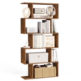 YITAHOME Bibliothèque 5 Niveaux Design Industriel Chic - Étagère Moderne En Métal Et Bois Pour Livres, Déco, Plantes - Salon, Bureau, Chambre