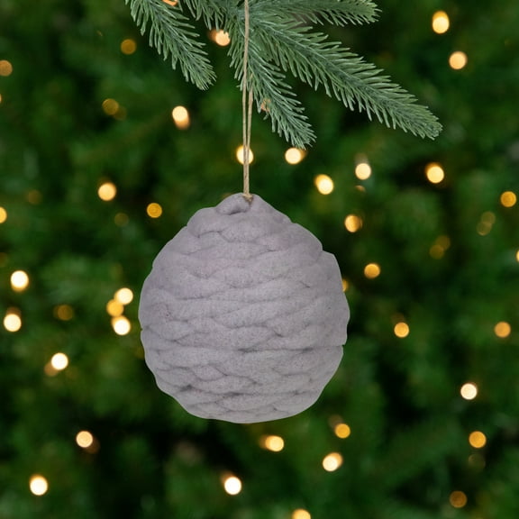 Northlight Gray Knit Christmas Ball Ornament 3.25" (80 mm)
