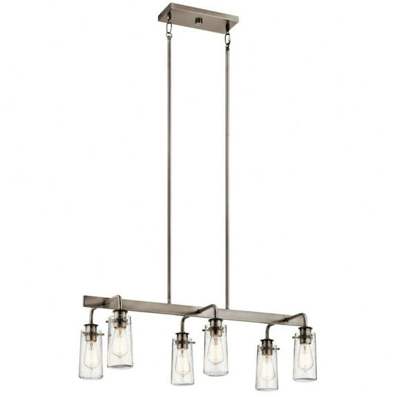 Traditional Farmhouse Six Light Chandelier-Classic Pewter Finish Bailey Street Home 147-Bel-2556291