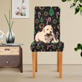 thumbnail image 4 of Yayeee 4 Pack Dining Chair Covers Stretch Parson Chairs Slipcovers Seat Protector, Black Christmas Tree Pattern, 4 of 6