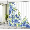 thumbnail image 5 of Ambesonne Blue Shower Curtain, Bridal Leaves, 69"Wx84"L, Yellow Blue, 5 of 5