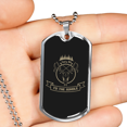 thumbnail image 2 of Lets Go To The Jungle Hunting Necklace Stainless Steel or 18k Gold Dog Tag 24", 2 of 8