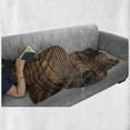 thumbnail image 6 of Compass Soft Flannel Fleece Throw Blanket, Navigator Tool on Wooden Backdrop from Above Vista Photo, Cozy Plush for Indoor and Outdoor Use, 50" x 60", Charcoal Grey Caramel, by Ambesonne, 6 of 6