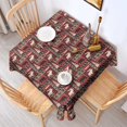 thumbnail image 2 of Red Christmas Animal and Tree Pattern Square Tablecloth,Waterproof Square Table Cover,Wipeable Spillproof Washable Table Cover for Home Kitchen Party Decor 52"x52"(132x132cm), 2 of 6