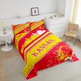 thumbnail image 4 of Erosebridal Rugby Sports Bedding Set Twin Size Kansas Comforter Set American Football Gifts for Football Fans Women Men Football City Comforter Football Duvet Set Red Yellow Room Decor, 4 of 7