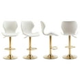 thumbnail image 6 of Guyou Adjustable Swivel Bar Stools Set of 2, Modern Velvet Counter Height Chairs with Backrest and Footrest for Kitchen Island Bar Restaurant, Cream, 6 of 10