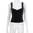 thumbnail image 3 of Chaleco sin mangas de verano Casual plisado Sling Crop Tops Ropa femenina (Negro XS) FLhrweasw Para estrenar, 3 of 9