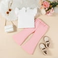 thumbnail image 6 of NAISIBABY Girls Outfit Set 7T, Ruffles Short Sleeve T-Shirt with Flat Fornt Wide Pants Cute Fashion Clothes 2-Piece (2-8T), 6 of 9