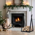 thumbnail image 2 of 16”  Firewood Rack, Outdoor Small Decorative Firewood Holder with Raised Base, Firewood Storage Carrier Log Rack for Indoor Fireplace, Fire Pit, Wood Stove, 2 of 9