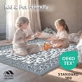 thumbnail image 4 of ODIKA 3'x5' Machine Washable Non-Slip Area Rug, Non Slip Elegant Dark Gray Floral for Stylish Floors High Traffic Rug, Blue, 61843, 4 of 7