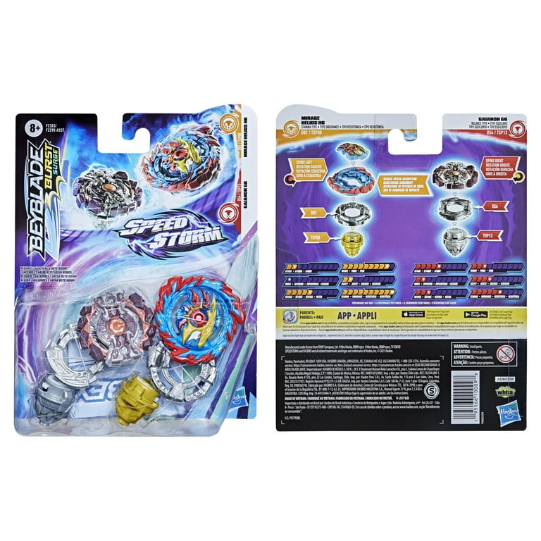 Beyblade Burst Surge Speedstorm Mirage Helios H6 and Gaianon G6
