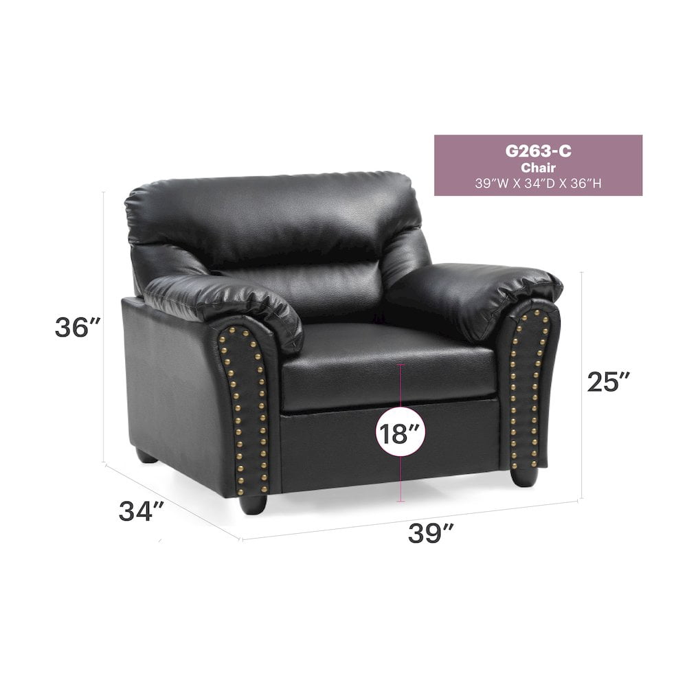 Glory Furniture Olney Accent Chair in Black Color