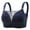 Blue, variant on Bras for Women Lace Embroidered Glossy Seamless Wireless Comfortable Breathable Push Up Full Coverage Underwear Bra,Black,40 B