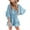 Blue, variant on Summer Women's V Neck Beach Jumpsuit Ruffle Layered Drawstring Waist Shorts Jumpsuit