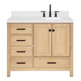 thumbnail image 2 of Ariel Cambridge 42 Inch Single Oval Sink Bathroom Vanity With Carrara White Quartz Countertop 1.5 Inch Edge In Oak, 2 of 10