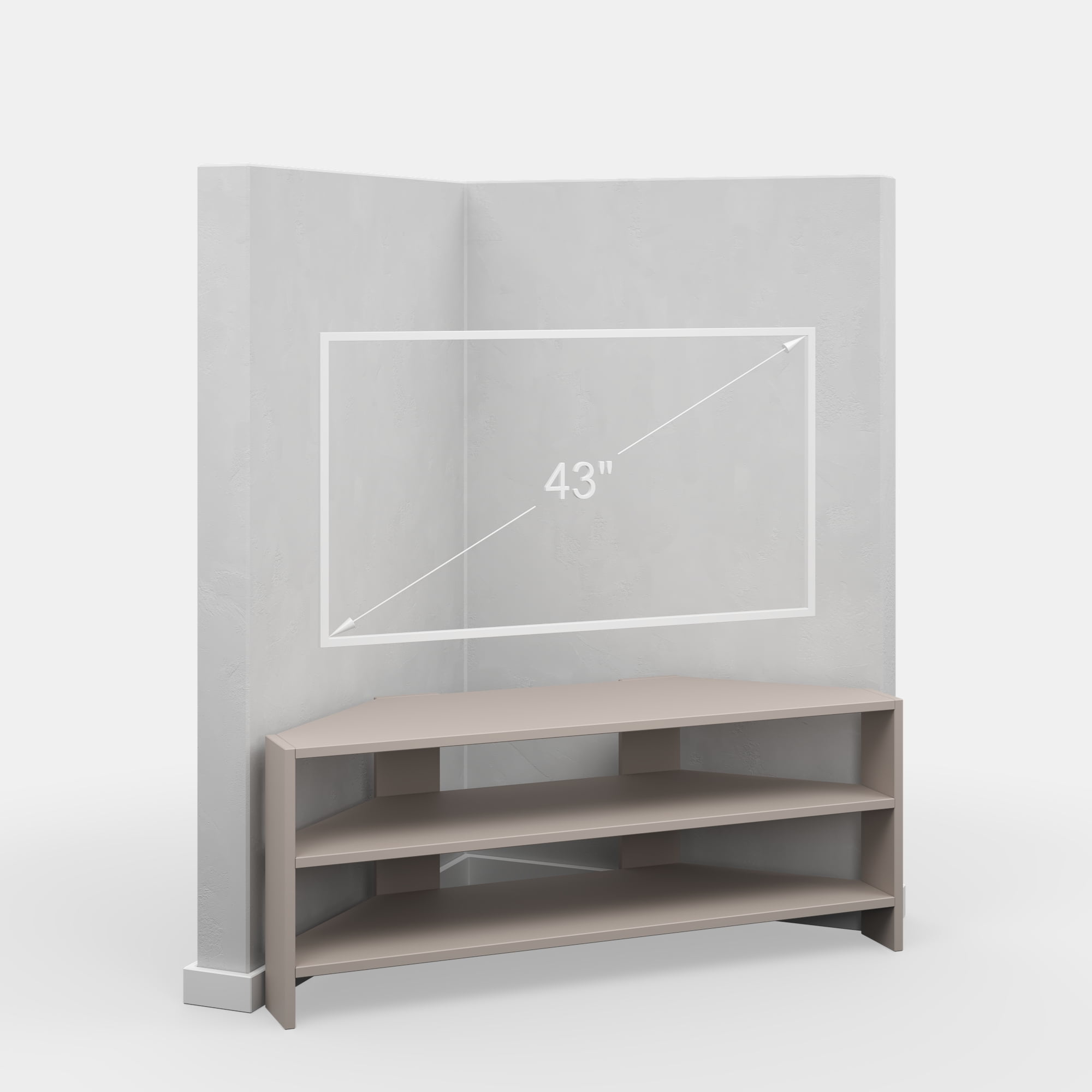 Ada Home Decor Furniture for TVs up to 48" 2 Tier Open Shelf Light Mocha Terry Modern TV Stand