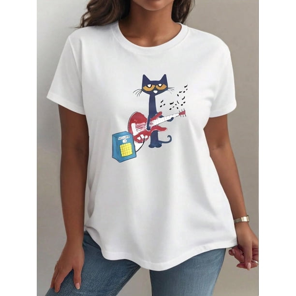 wear Women"It Is What It Is" Vintage Print Graphic Short Sleeve Casual T-Shirt