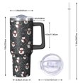 thumbnail image 2 of Black Christmas Snowman Pattern Tumbler with Handle and Lid,40oz Double Wall Vacuum Insulated Tumbler,Cups Gift for Women and Men, 2 of 7