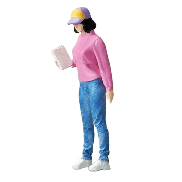 Escala 1:64, pequeñas personas de Fitness, Dioramas, tren, ferrocarril, colecciones a escala S, adorno de escritorio, figuritas de resina, escenas en Mujer CUTICAT Figura de hombres