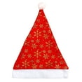 thumbnail image 2 of Lilgiuy Christmas Hat, Santa Hat, Unisex Xmas Holiday Hat, Cute Star Moon Snowflake Graphic Christmas Hats Extra Soft Thicken Plush for Christmas New Year Festive Holiday Party Supplies, Gold, 2 of 2