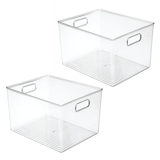 clear plastic storage bins with handles