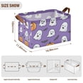 thumbnail image 7 of Yayeee Foldable Storage Basket for Shelves with Handles Set of 2 Waterproof Cloth Bins, Halloween Ghosts Purple, 7 of 7