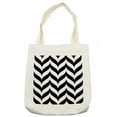 thumbnail image 1 of Modern Tote Bag, Minimalist Colors Chevron Pattern with Simplistic Retro Effects, Cloth Linen Reusable Bag for Shopping Books Beach and More, 16.5" X 14", Cream, by Ambesonne, 1 of 2