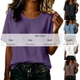 thumbnail image 3 of Zysthvn 3/4 Sleeve Womens Tops Summer Cotton Casual Womens T Shirt Breathable Crew Neck Solid Loose Fit, 3 of 5