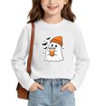 thumbnail image 5 of WAVSUF Girls Halloween Sweatshirts, Loose Fit Crew Neck Long Sleeve Winter Festive Casual Pullover White 3, 5 of 6