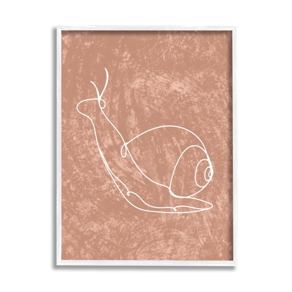 Stupell Industries Snail Line Drawing Animals & Insects Painting White Framed Art Print Wall Art, 24 x 30