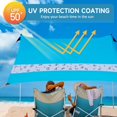 thumbnail image 3 of Carpa de playa Villey Sun Shelter UPF50+ con 2 postes de estabilidad, azul, 3 of 9
