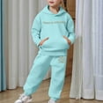 thumbnail image 7 of SJLDQY Girls Outfits Set Casual Letter Print Hoodie Pants Comfy Two Piece Outfit For Toddler Kids Cozy Fall Winter Clothing, 7 of 7
