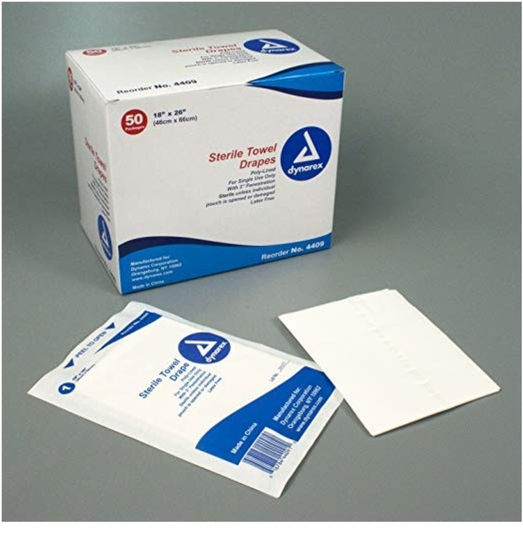 Surgical Drape Dynarex Towel Drape 18 W X 26 L" Sterile, 50 Each