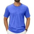 thumbnail image 2 of Satingcolo T Shirts for Man Short Sleeve Crew Neck T Shirts for Men Plain Tshirts Quick Dry Tee Casual Athletic Muscle Tshirt,Royal Blue 2XL, 2 of 5