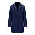 thumbnail image 4 of Inleife Women's New Fashionable Coats Solid Color Lapel Double Buckle With Pockets Woolen Coat Jacket, 4 of 5