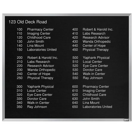 Aarco BOFD3036. Framed Letter Board Message Center