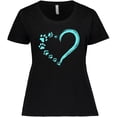 thumbnail image 3 of Inktastic Paw Print Heart Women's Plus Size T-Shirt, 3 of 5
