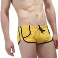 thumbnail image 2 of kamemir Swim Trunks Men Mens Swimsuit Men's Sexy Swim Briefs Low Rise Bikini Swimsuit Yellow,M, 2 of 4