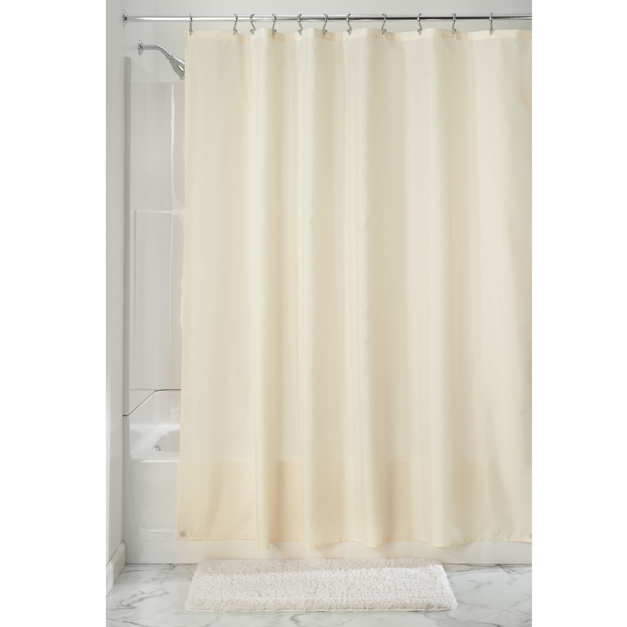 InterDesign Waterproof Fabric Shower Curtain Liner, Long, 72" x 84