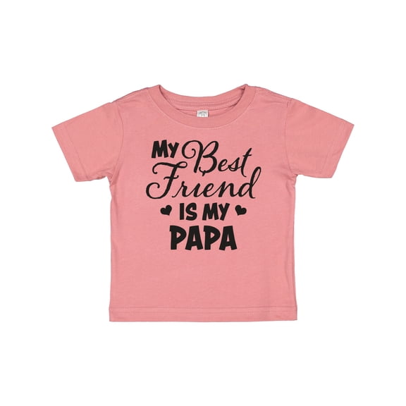 Inktastic My Best Friend is My Papa with Hearts Boys or Girls Baby T-Shirt