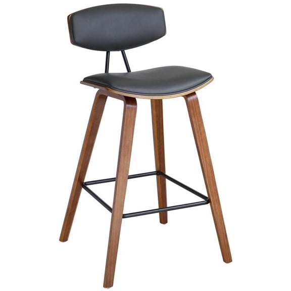 Hawthorne Collections 38" Modern Faux Leather Kitchen Counter Stool in Gray
