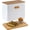 Ear of Wheat White, variant on Extra Large Bread Box for Kitchen Countertop Corner Breadbox for made Bread Metal White Plant Pattern Embossed Bread Storage Container Bin with Bamboo Lid Fits 2 Loaves of Bread