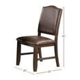 thumbnail image 5 of Kitchen Dining Room Rustic Espresso Faux Leather 2pcs Dining Chairs Upholstered Cushions Seat Back, 5 of 7