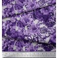 thumbnail image 2 of Soimoi Purple Rayon Fabric Stripe & Floral Decor Fabric Printed BTY 56 Inch Wide, 2 of 3