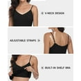 thumbnail image 3 of Attraco Women's Cotton V Neck Basic Camisoles with Shelf Bra Tank Tops, 2-Pack, 3 of 4