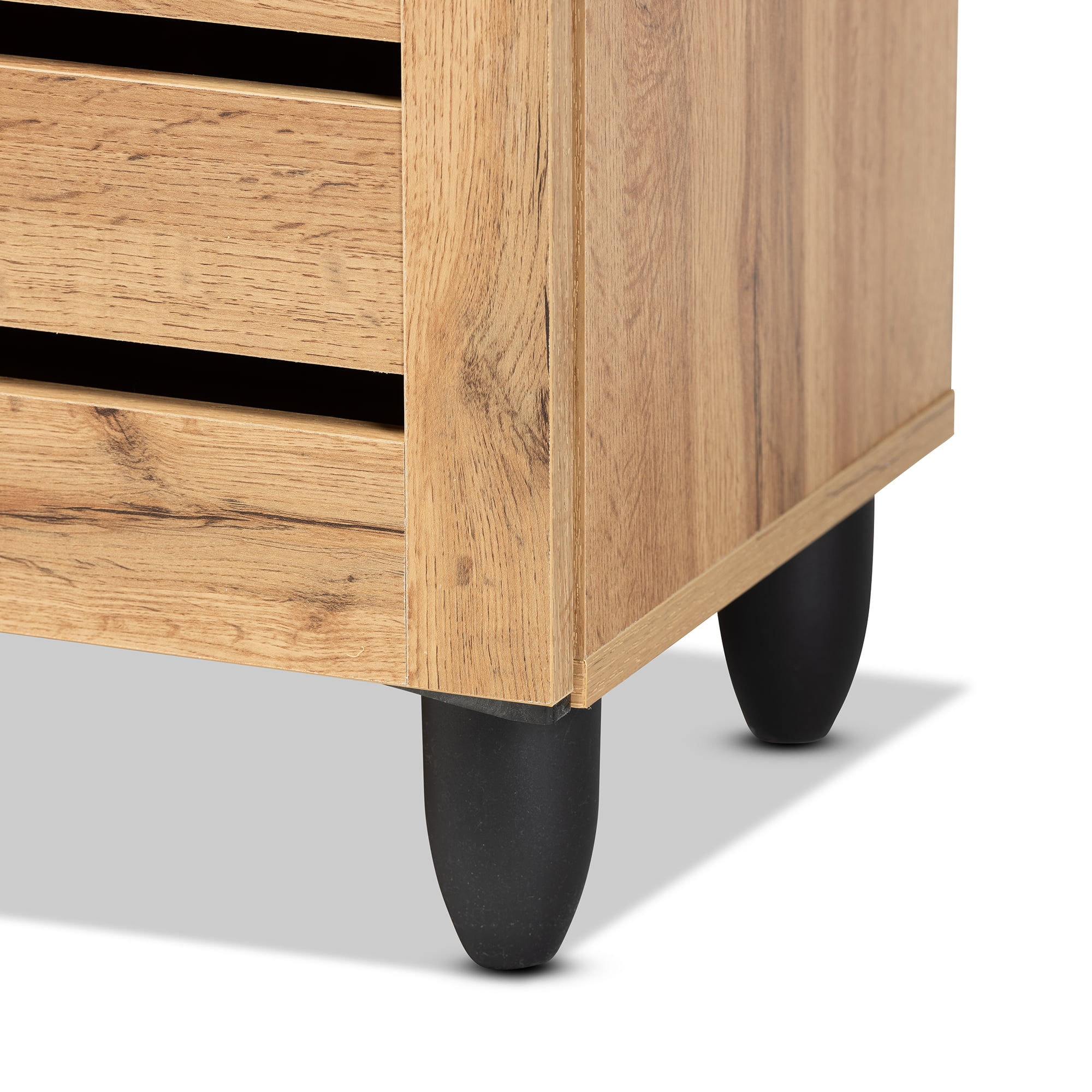 Baxton Studio Gisela Modern Contemporary Shoe Cabinet, Brown and Black, 39.6 lbs