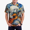 thumbnail image 1 of Fotbe Dog Guitar Starry Night Camiseta Polo de Golf para Hombre con Estampado – Camisa Deportiva Transpirable con Cuello Abotonado-4X-Large, 1 of 6